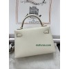 mini Kelly 10/奶昔白/Craie  クレ フランス輸入素材 ヴォーエプソン Epsom ゴールド金具