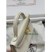 mini Kelly 10/奶昔白/Craie  クレ フランス輸入素材 ヴォーエプソン Epsom ゴールド金具
