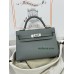 mini Kelly  63/杏仁绿（杏绿）/Vert Amande  ヴェールアマンド フランス輸入素材 ヴォーエプソン Epsom シルバー金具