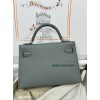 mini Kelly  63/杏仁绿（杏绿）/Vert Amande  ヴェールアマンド フランス輸入素材 ヴォーエプソン Epsom シルバー金具