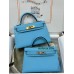 mini Kelly P3/北方蓝/Blue du Nord  ブルーノール フランス輸入素材 ヴォーエプソン Epsom シルバー金具