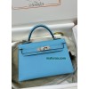mini Kelly P3/北方蓝/Blue du Nord  ブルーノール フランス輸入素材 ヴォーエプソン Epsom シルバー金具