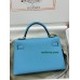 mini Kelly P3/北方蓝/Blue du Nord  ブルーノール フランス輸入素材 ヴォーエプソン Epsom シルバー金具