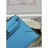 mini Kelly P3/北方蓝/Blue du Nord  ブルーノール フランス輸入素材 ヴォーエプソン Epsom シルバー金具