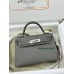 mini Kelly 0L/ Gris Meyer 积雨云灰  グリメイヤー フランス輸入素材 ヴォーエプソン Epsom シルバー金具