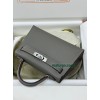 mini Kelly 0L/ Gris Meyer 积雨云灰  グリメイヤー フランス輸入素材 ヴォーエプソン Epsom シルバー金具