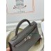 mini Kelly 0L/ Gris Meyer 积雨云灰 グリメイヤー フランス輸入素材 ヴォーエプソン Epsom シルバー金具