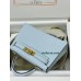 mini Kelly 7R/雾霾蓝/Azur アズール フランス輸入素材 ヴォーエプソン Epsom ゴールド金具
