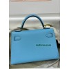 mini Kelly P3/北方蓝/Blue du Nord  ブルーノール フランス輸入素材 ヴォーエプソン Epsom ゴールド金具