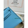 mini Kelly P3/北方蓝/Blue du Nord  ブルーノール フランス輸入素材 ヴォーエプソン Epsom ゴールド金具