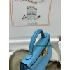 mini Kelly P3/北方蓝/Blue du Nord  ブルーノール フランス輸入素材 ヴォーエプソン Epsom ゴールド金具