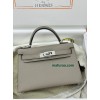 mini Kelly M8/沥青灰/Gris Asphalt  グリアスファルトフランス輸入素材 ヴォーエプソン Epsom シルバー金具