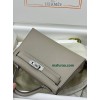 mini Kelly M8/沥青灰/Gris Asphalt  グリアスファルトフランス輸入素材 ヴォーエプソン Epsom シルバー金具
