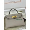 mini Kelly M8/Gris Asphalt  グリアスファルト フランス輸入素材 ヴォーエプソン Epsom ゴールド金具