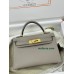 mini Kelly M8/Gris Asphalt  グリアスファルト フランス輸入素材 ヴォーエプソン Epsom ゴールド金具
