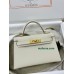 mini Kelly 10/奶昔白/Craie  クレフランス輸入素材 ヴォーエプソン Epsom ゴールド金具