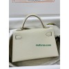 mini Kelly 10/奶昔白/Craie  クレフランス輸入素材 ヴォーエプソン Epsom ゴールド金具