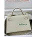 mini Kelly 10/奶昔白/Craie  クレフランス輸入素材 ヴォーエプソン Epsom ゴールド金具