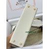 mini Kelly 10/奶昔白/Craie  クレフランス輸入素材 ヴォーエプソン Epsom ゴールド金具