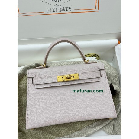 mini Kelly 9W/梦幻紫/Crocus  クロッカス フランス輸入素材 ヴォーエプソン Epsom ゴールド金具