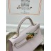mini Kelly 9W/梦幻紫/Crocus  クロッカス フランス輸入素材 ヴォーエプソン Epsom ゴールド金具