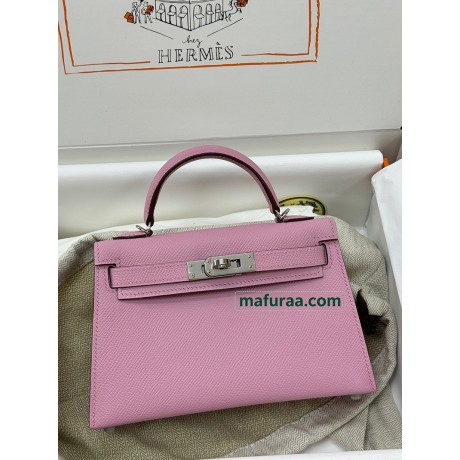 mini Kelly X9/锦葵紫/Mauve Sylvestre   モーヴシルベストル フランス輸入素材 ヴォーエプソン Epsom シルバー金具