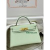 mini Kelly 0S气泡绿 vertdeau ヴェールフィズ  Hermes Vert fizz フランス輸入素材 ヴォーエプソン Epsom ゴールド金具