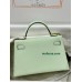 mini Kelly 0S气泡绿 vertdeau ヴェールフィズ  Hermes Vert fizz フランス輸入素材 ヴォーエプソン Epsom ゴールド金具