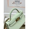 mini Kelly 0S气泡绿 vertdeau ヴェールフィズ  Hermes Vert fizz フランス輸入素材 ヴォーエプソン Epsom ゴールド金具