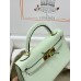 mini Kelly 0S气泡绿 vertdeau ヴェールフィズ  Hermes Vert fizz フランス輸入素材 ヴォーエプソン Epsom ゴールド金具