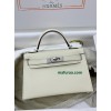 mini Kelly I2/奶油白/Nata  ナタ フランス輸入素材 ヴォーエプソン Epsom シルバー金具