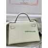mini Kelly I2/奶油白/Nata  ナタ フランス輸入素材 ヴォーエプソン Epsom シルバー金具