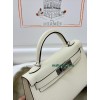 mini Kelly I2/奶油白/Nata  ナタ フランス輸入素材 ヴォーエプソン Epsom シルバー金具