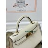 mini Kelly I2/奶油白/Nata  ナタ フランス輸入素材 ヴォーエプソン Epsom ゴールド金具