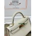 mini Kelly I2/奶油白/Nata  ナタ フランス輸入素材 ヴォーエプソン Epsom ゴールド金具