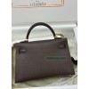 mini Kelly 46/乌木色/Ebene  エベーヌ フランス輸入素材 ヴォーエプソン Epsom シルバー金具
