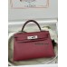 mini Kelly K1/石榴红/Rouge Grenat  ルージュグレナ フランス輸入素材 ヴォーエプソン Epsom シルバー金具