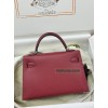mini Kelly K1/石榴红/Rouge Grenat  ルージュグレナ フランス輸入素材 ヴォーエプソン Epsom シルバー金具