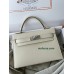mini Kelly  10/奶昔白/Craie クレ フランス輸入素材 ヴォーエプソン Epsom シルバー金具
