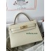 mini Kelly 10/奶昔白/Craie  クレ フランス輸入素材 ヴォーエプソン Epsom ゴールド金具