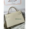 mini Kelly 10/奶昔白/Craie  クレ フランス輸入素材 ヴォーエプソン Epsom ゴールド金具