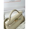 mini Kelly 10/奶昔白/Craie  クレ フランス輸入素材 ヴォーエプソン Epsom ゴールド金具