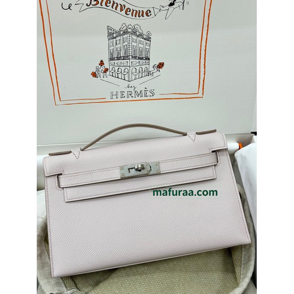 Kelly Pochette ポシェットケリー I2/奶油白/Nata  ナタ フランス輸入素材 ヴォーエプソン Epsom ゴールド金具
