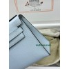 Kelly Pochette ポシェットケリー 7R/雾霾蓝/Azur アズール フランス輸入素材 ヴォーエプソン Epsom シルバー金具
