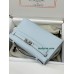 Kelly Pochette ポシェットケリー 7R/雾霾蓝/Azur アズール フランス輸入素材 ヴォーエプソン Epsom シルバー金具