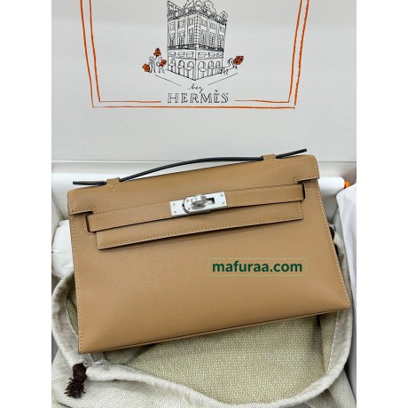 Kelly Pochette ポシェットケリー0M/Chai （奶茶色）玛萨拉茶色 チャイ フランス輸入素材 スイフト swift シルバー金具