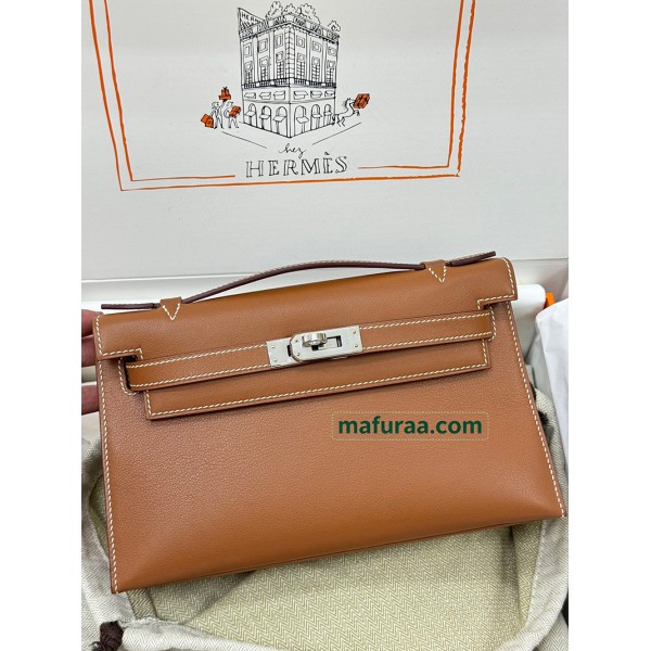 Kelly Pochette ポシェットケリー37/金色（金棕）/金刚色之37 /Gold   ゴールド フランス輸入素材 スイフト swift シルバー金具