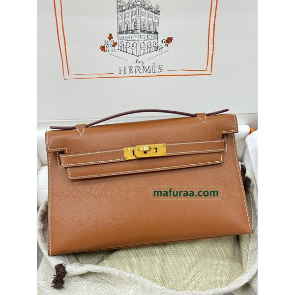 Kelly Pochette ポシェットケリー37/金色（金棕）/金刚色之37 /Gold   ゴールド フランス輸入素材 スイフト swift ゴールド金具 