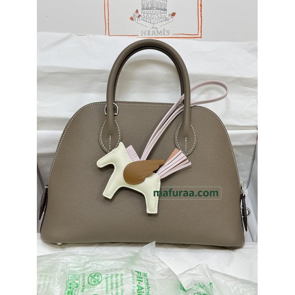 Bolide 25cm 18/大象灰/Étoupe Grey (Étoupe)  エトゥープ フランス輸入素材 ヴォーエプソン Epsom シルバー金具
