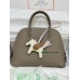 Bolide 25cm 18/大象灰/Étoupe Grey (Étoupe)  エトゥープ フランス輸入素材 ヴォーエプソン Epsom シルバー金具
